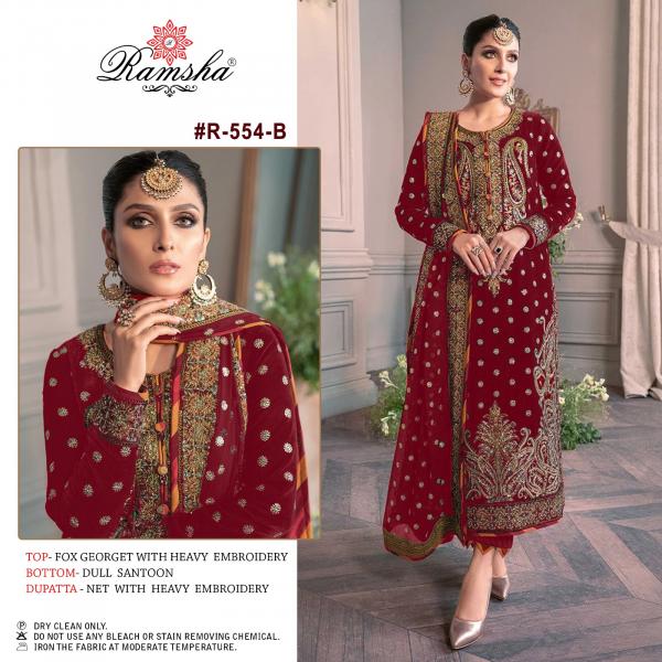 Ramsha R 554 Nx Georgette Designer Pakistani Suit Collection